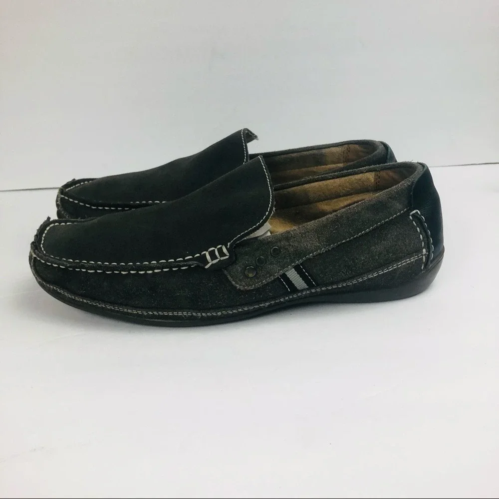 Steve Madden men's gray, loafers Men's Size‎ 9, Leather And Suede